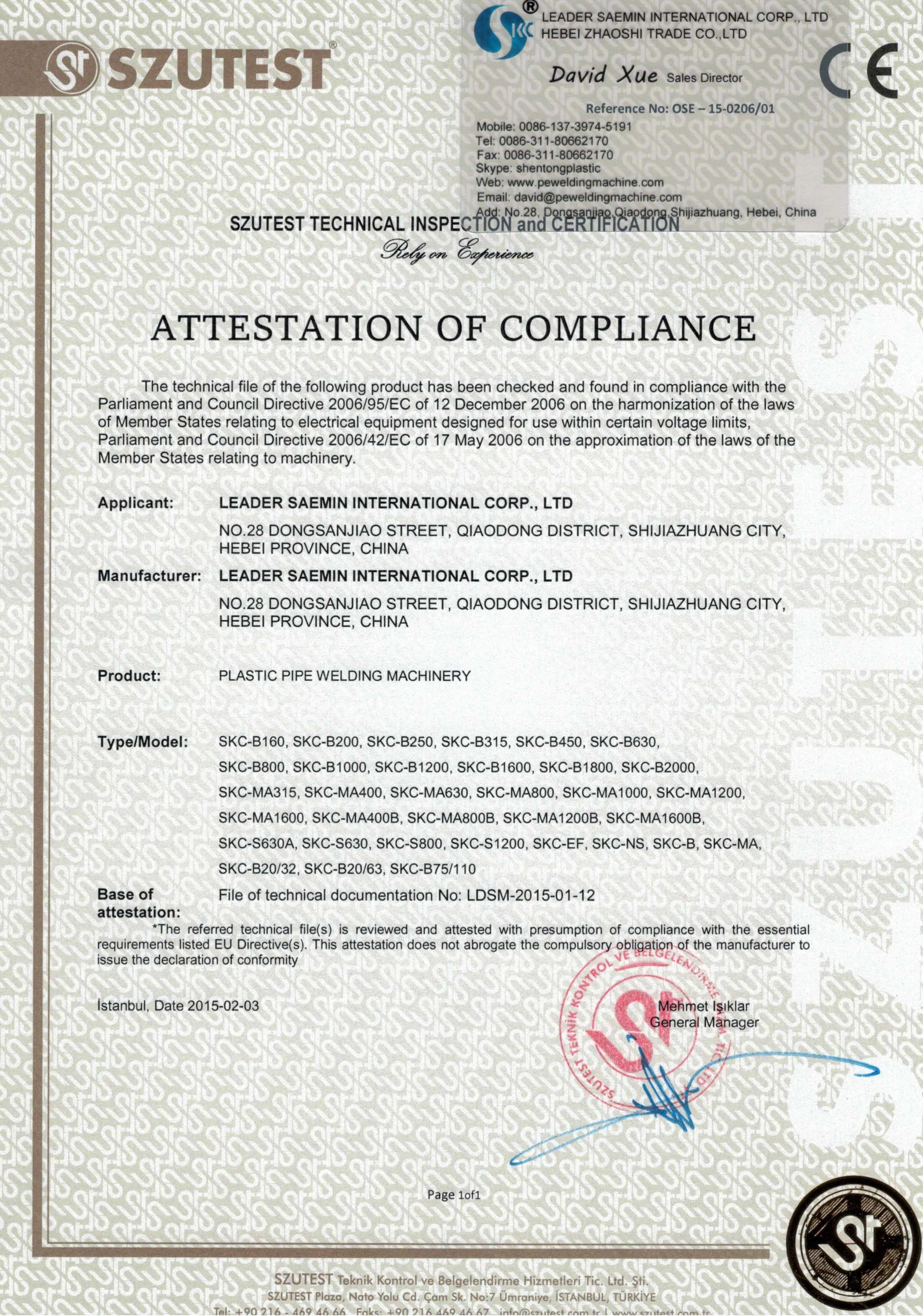 China Hebei MingMai Technology Co.,Ltd Certification